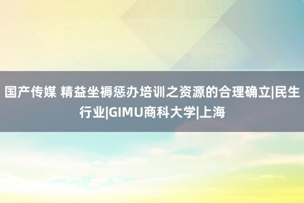 国产传媒 精益坐褥惩办培训之资源的合理确立|民生行业|GIMU商科大学|上海