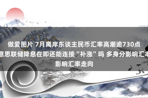 做爱图片 7月离岸东谈主民币汇率高潮逾730点，好意思联储降息在即还能连接“补涨”吗 多身分影响汇率走向