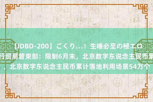 【IDBD-200】ごくり…！生唾必至の極エロボディセレクション 央行贸易管束部：限制6月末，北京数字东说念主民币累计落地利用场景54万个