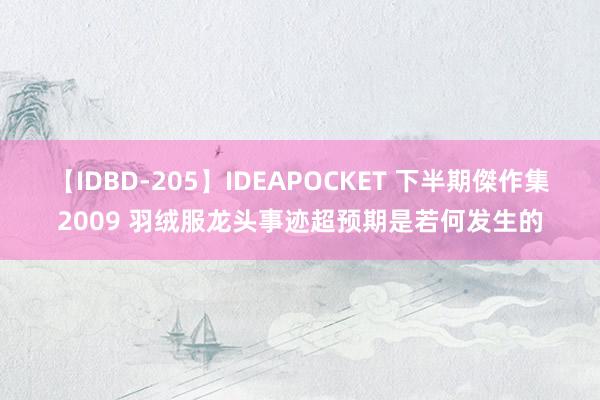 【IDBD-205】IDEAPOCKET 下半期傑作集2009 羽绒服龙头事迹超预期是若何发生的