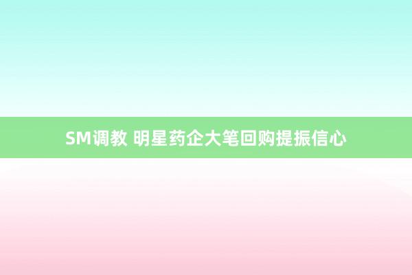 SM调教 明星药企大笔回购提振信心