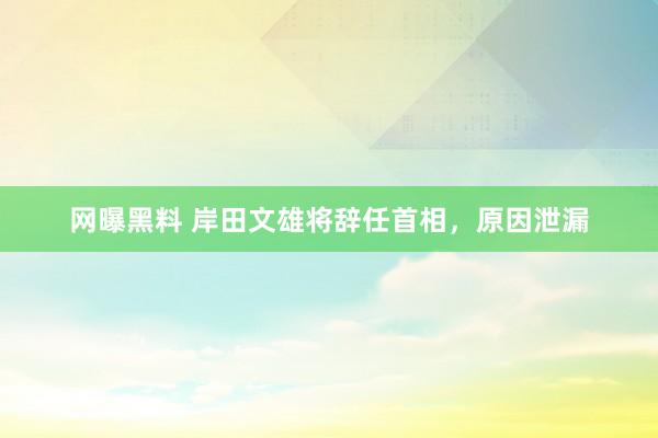 网曝黑料 岸田文雄将辞任首相，原因泄漏