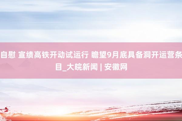 自慰 宣绩高铁开动试运行 瞻望9月底具备洞开运营条目_大皖新闻 | 安徽网