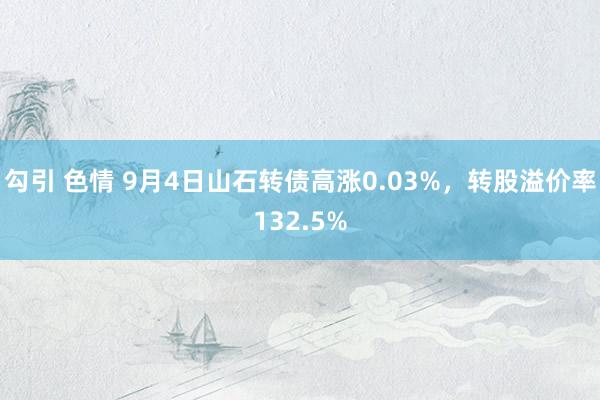 勾引 色情 9月4日山石转债高涨0.03%，转股溢价率132.5%