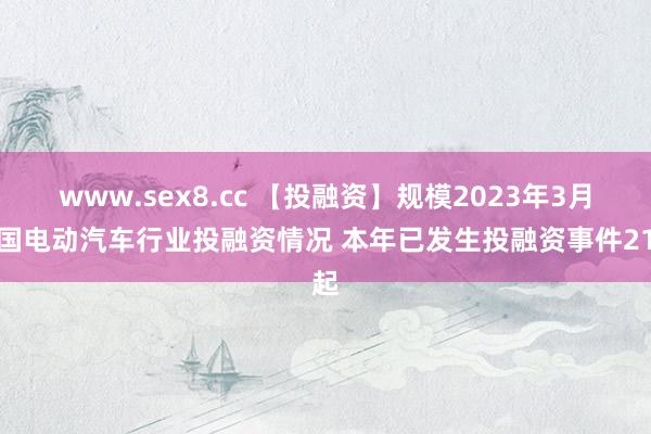 www.sex8.cc 【投融资】规模2023年3月我国电动汽车行业投融资情况 本年已发生投融资事件21起