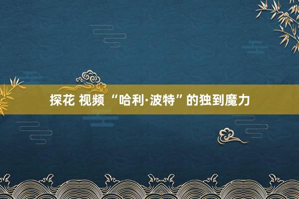 探花 视频 “哈利·波特”的独到魔力